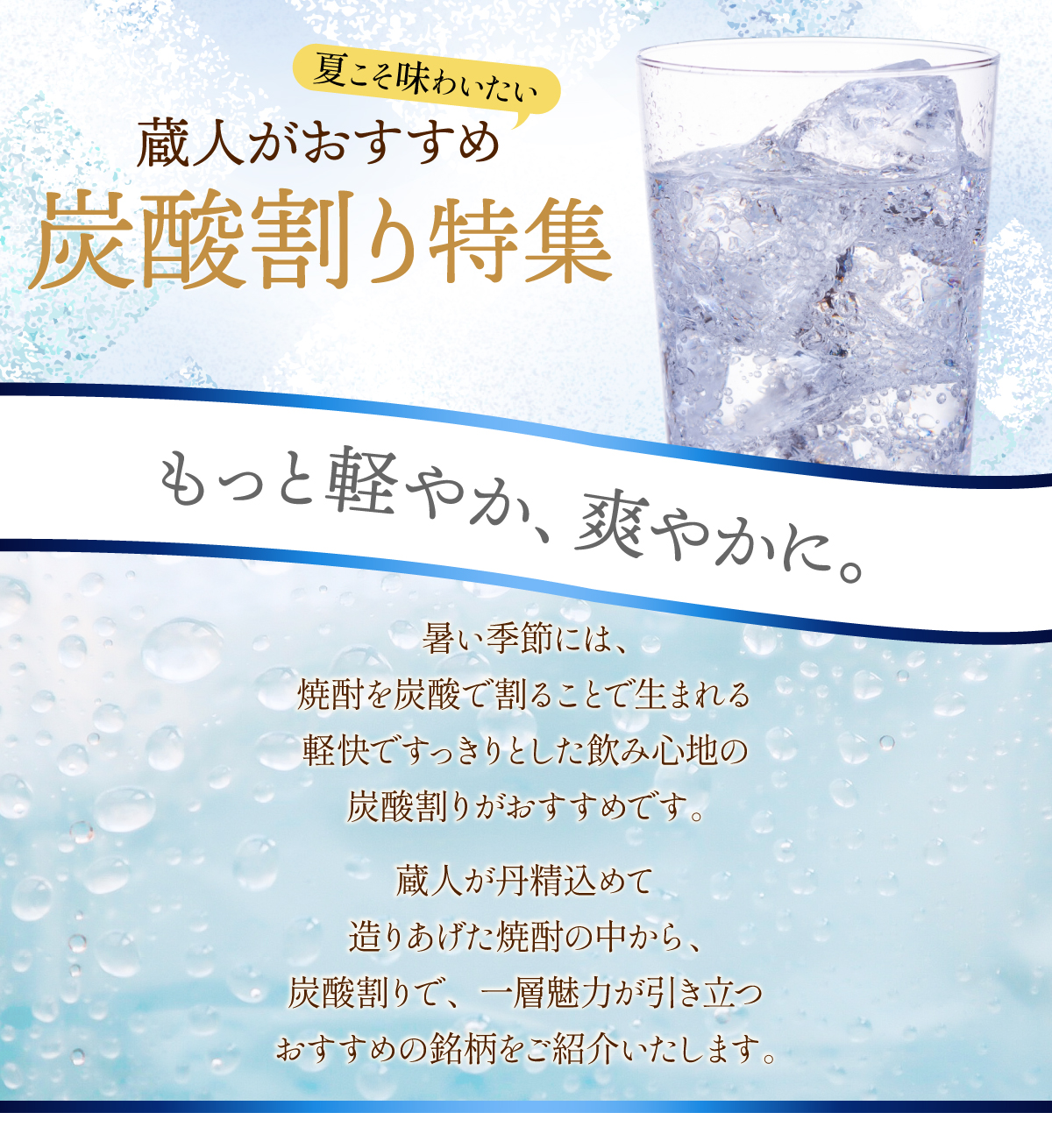蔵人がおすすめ 炭酸割り特集